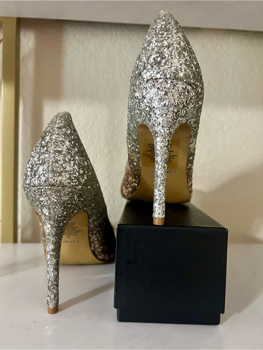 NEW Glitter Ombre Pointed Toe Pumps - Silver to Gold Heels